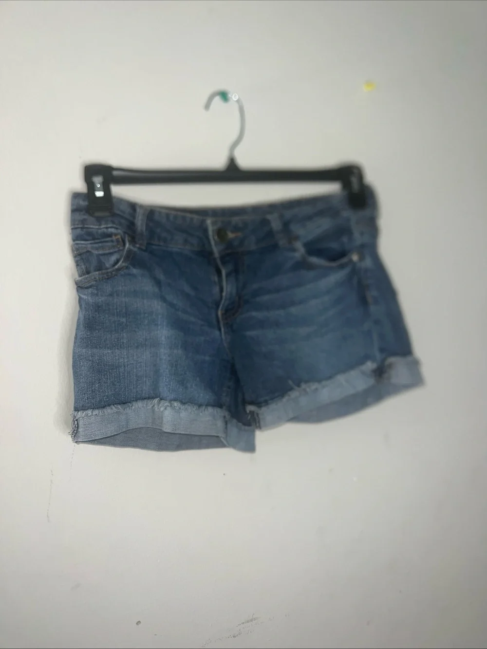 Celebrity Pink Rolled Hem Denim Jean Shorts - Blue